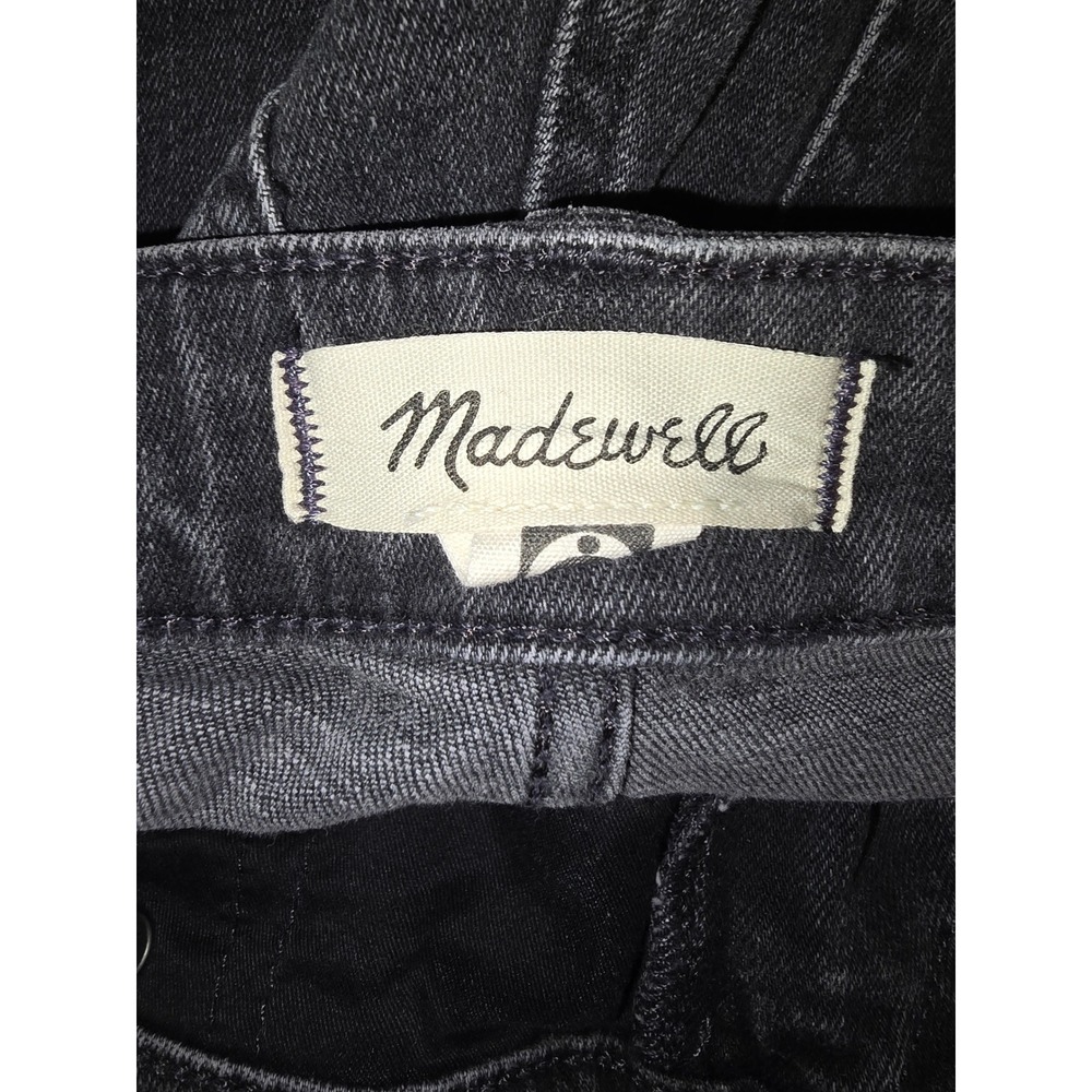 Madewell Curvy Mid-Rise Stovepipe Jeans Washed Black Raw Hem 29T Tall Grey - Picture 4 of 5